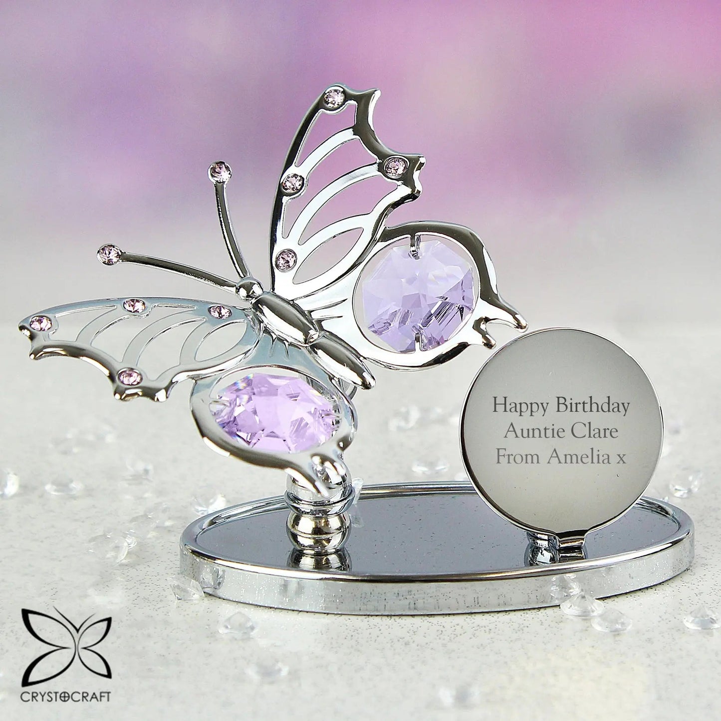 Personalised Crystocraft Butterfly Ornament: 3 - Ornaments By Crystocraft
