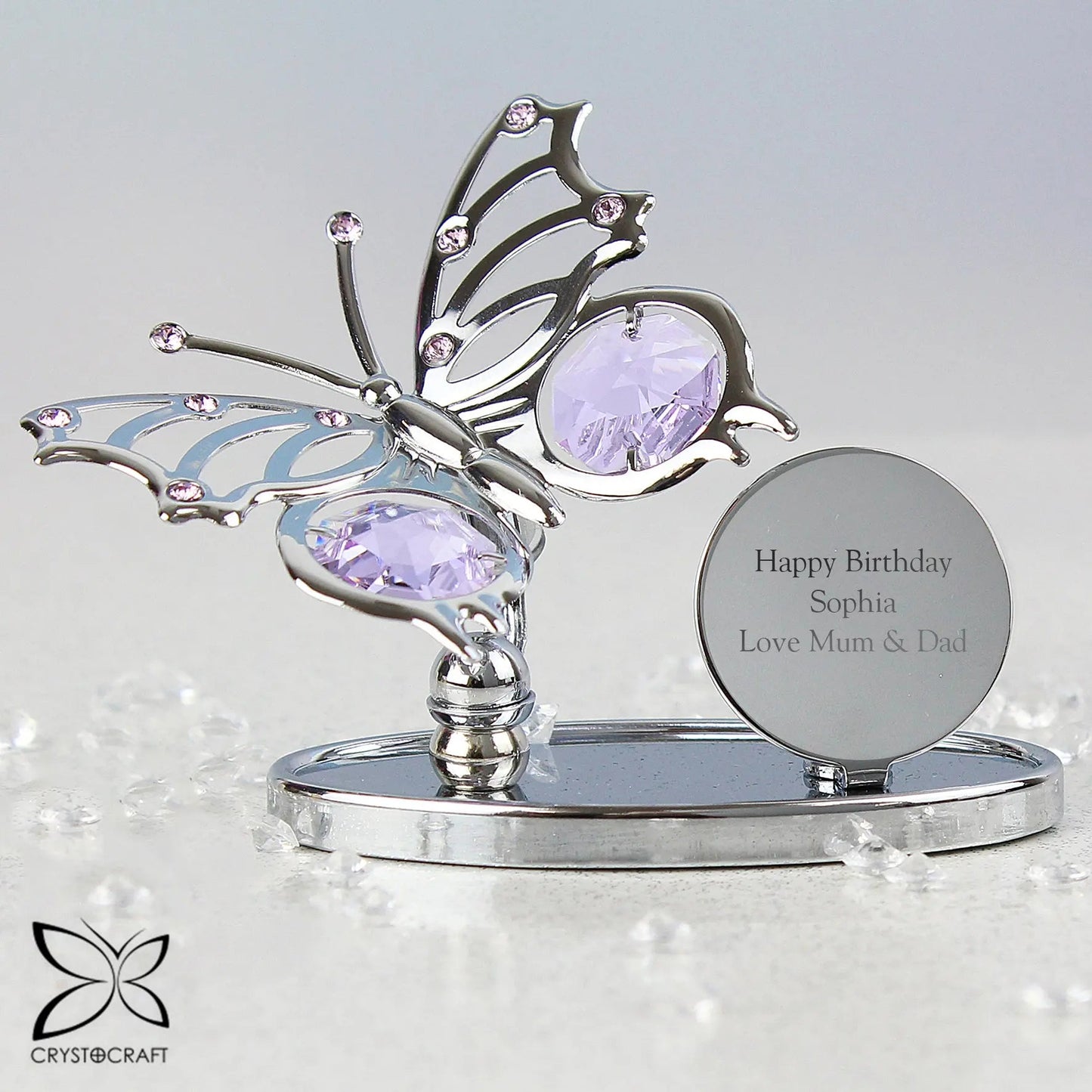 Personalised Crystocraft Butterfly Ornament: 1 - Ornaments By Crystocraft