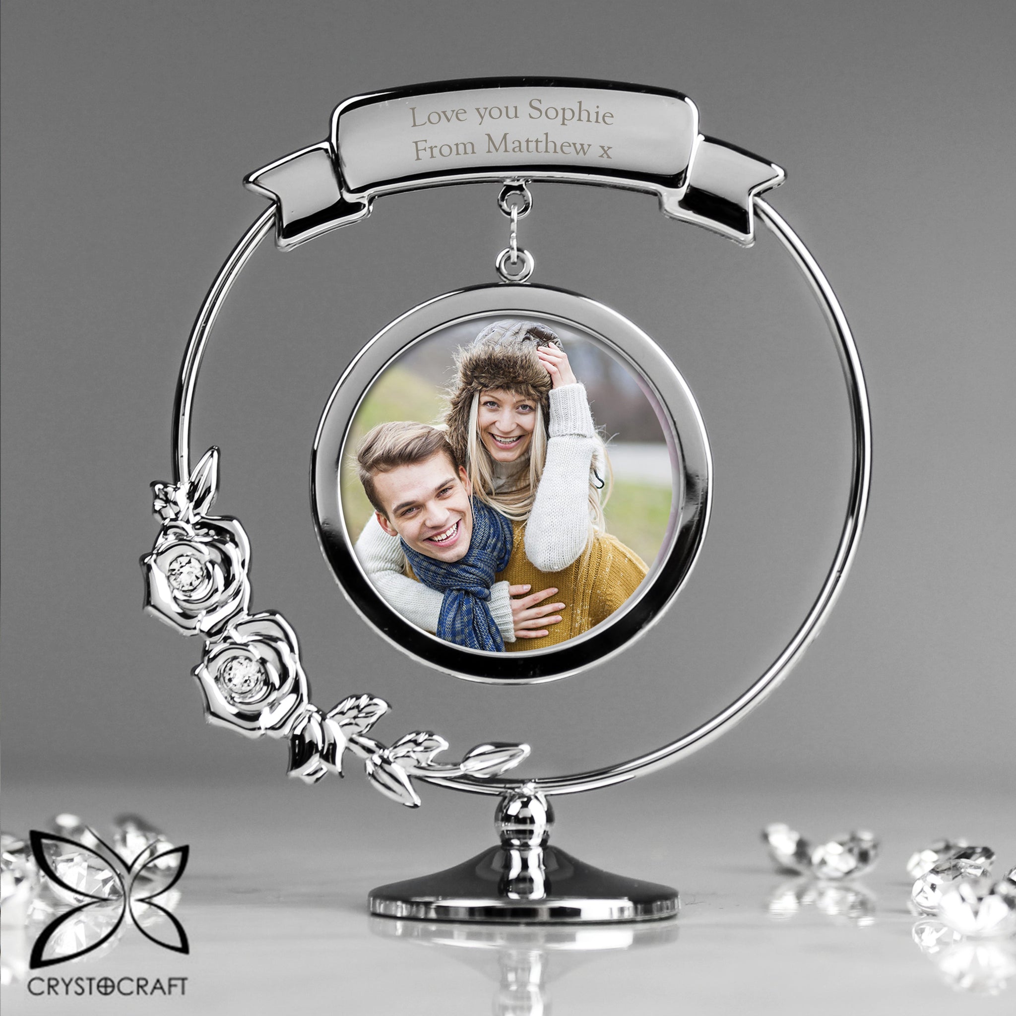 Personalised Crystocraft Photo Frame Ornament: 1 - Keepsakes By Crystocraft
