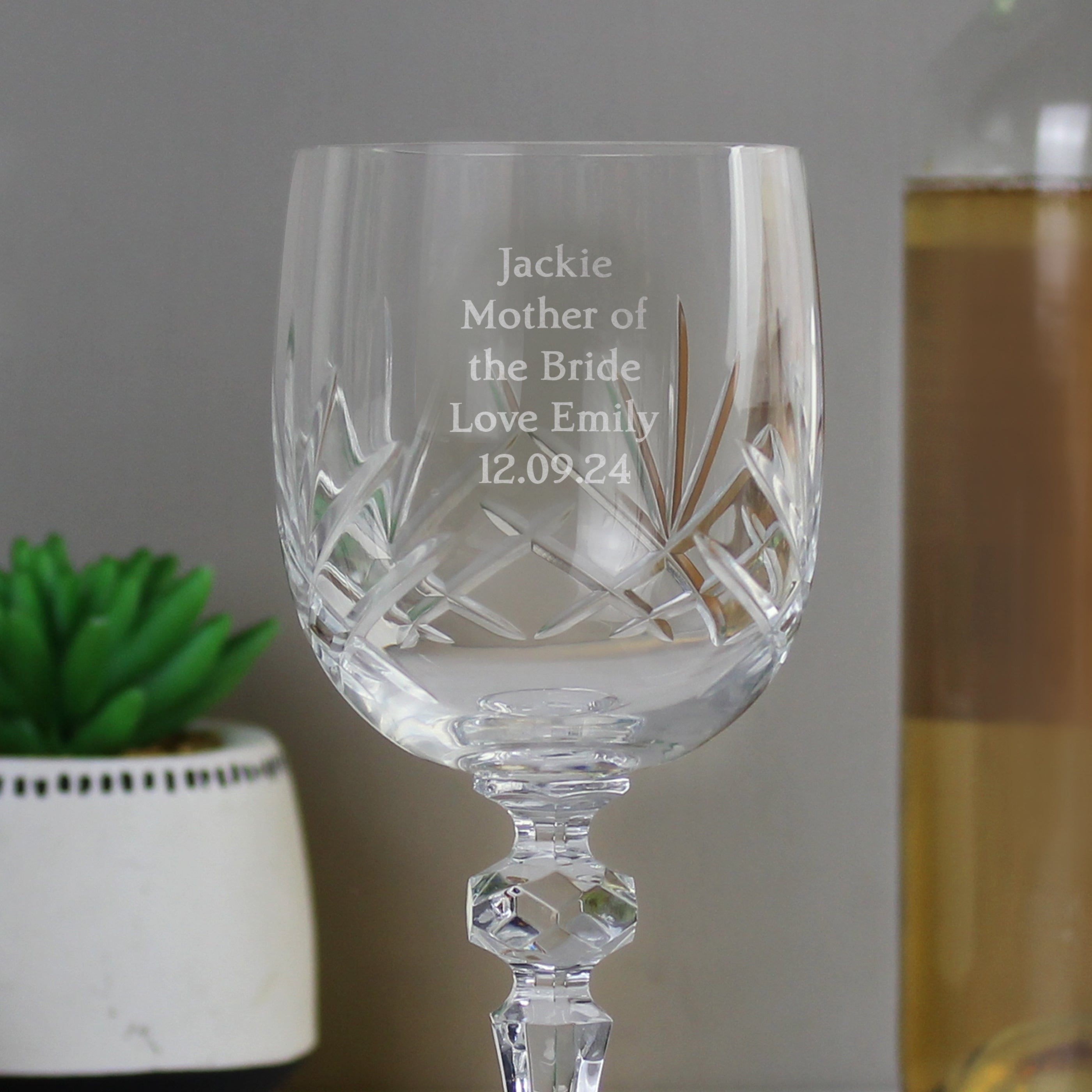 Personalised Cut Crystal Wine Glass - Shop Wine Glasses At Gift Moments - 5