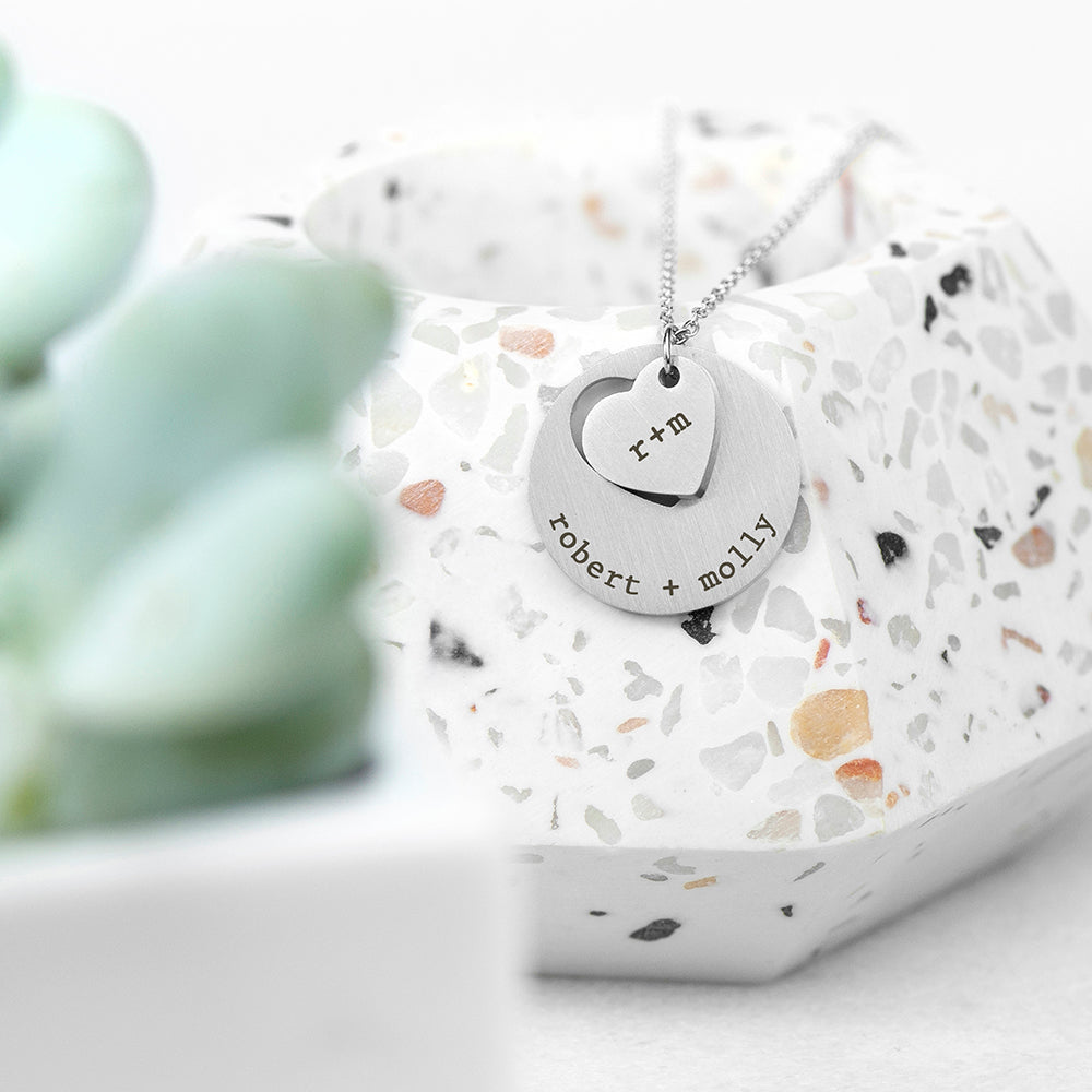 Personalised Cut-Out Heart & Disc Pendant Necklaces: 8 - Necklaces By Gift Moments