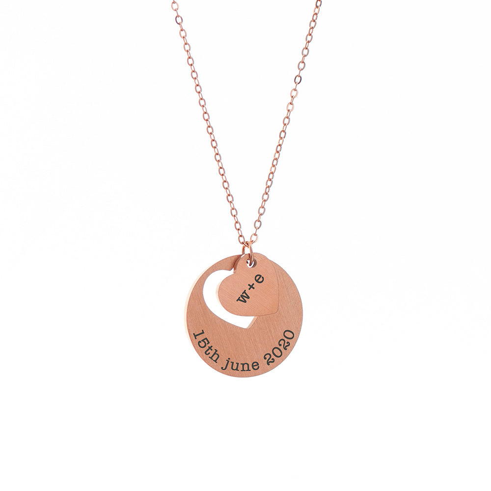 Personalised Cut-Out Heart & Disc Pendant Necklaces: 5 - Necklaces By Gift Moments