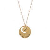Personalised Cut-Out Heart & Disc Pendant Necklaces: 7 - Gold - Necklaces By Gift Moments
