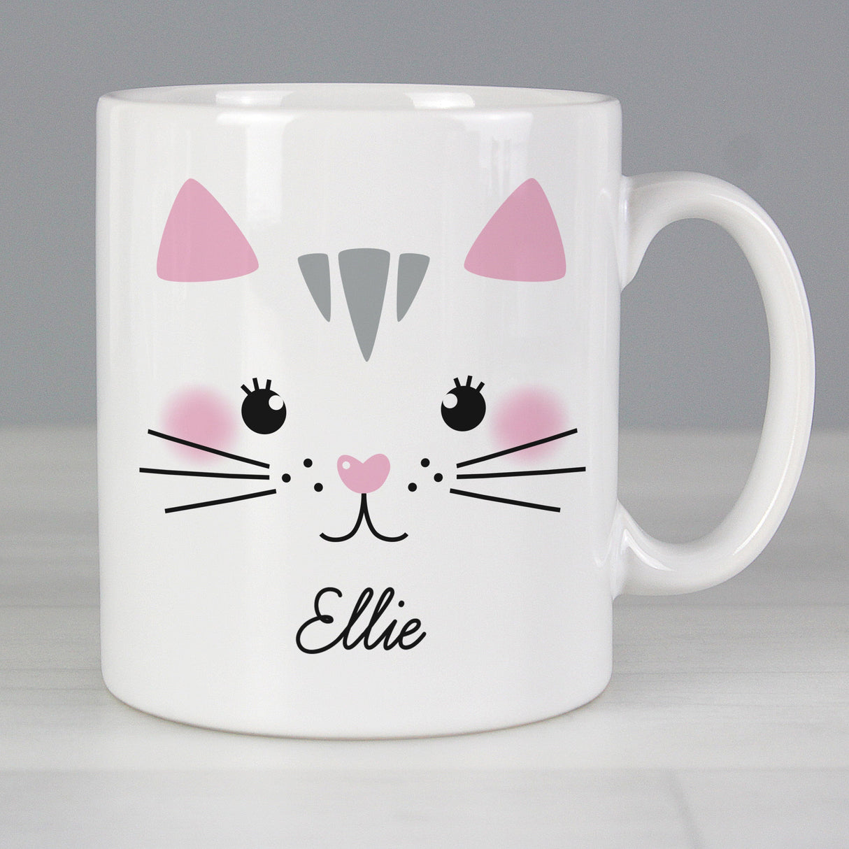 Personalised Cute Cat Face Mug: 1 - Mugs By Gift Moments