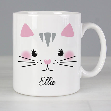 Personalised Cute Cat Face Mug: 1 - Mugs By Gift Moments