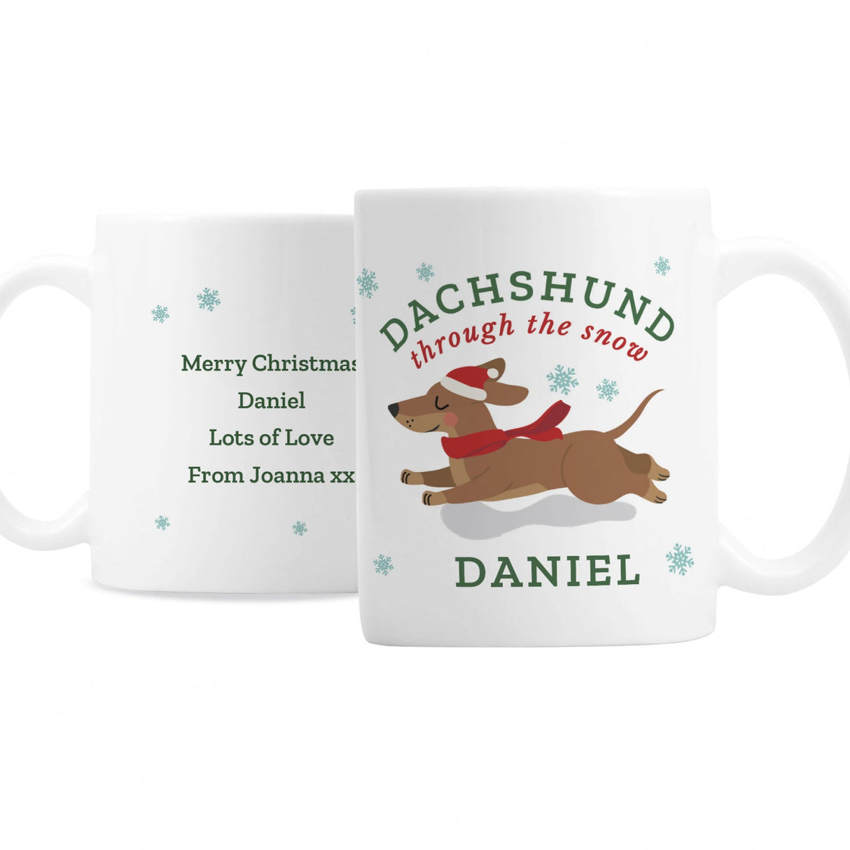 Personalised Dachshund Through... Christmas Mug: 3 - Mugs By Gift Moments