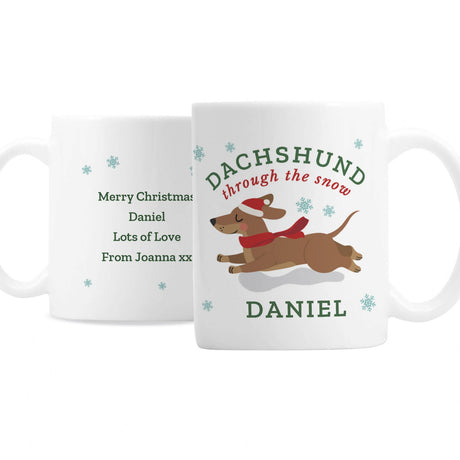 Personalised Dachshund Through... Christmas Mug: 3 - Mugs By Gift Moments