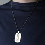 Personalised Dad Stainless Steel Dog Tag Necklace: 4 - Necklaces By Gift Moments