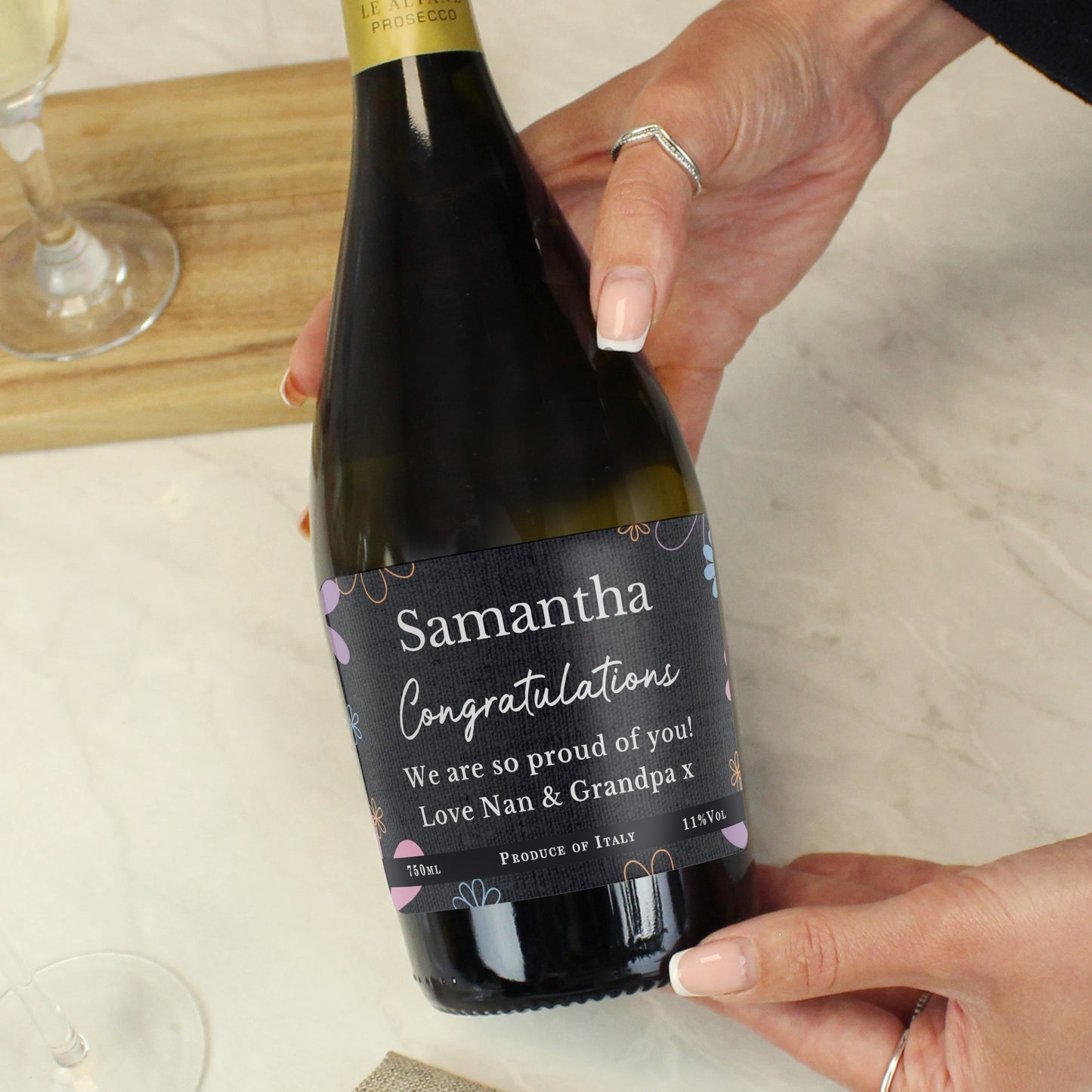 Personalised Daisy Prosecco: 3 - Prosecco By Gift Moments