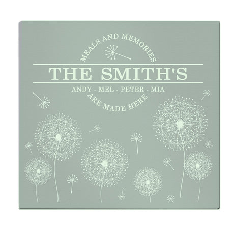 Personalised Dandelion Glass Chopping Board/Worktop Saver: 5 - Chopping Boards By Gift Moments