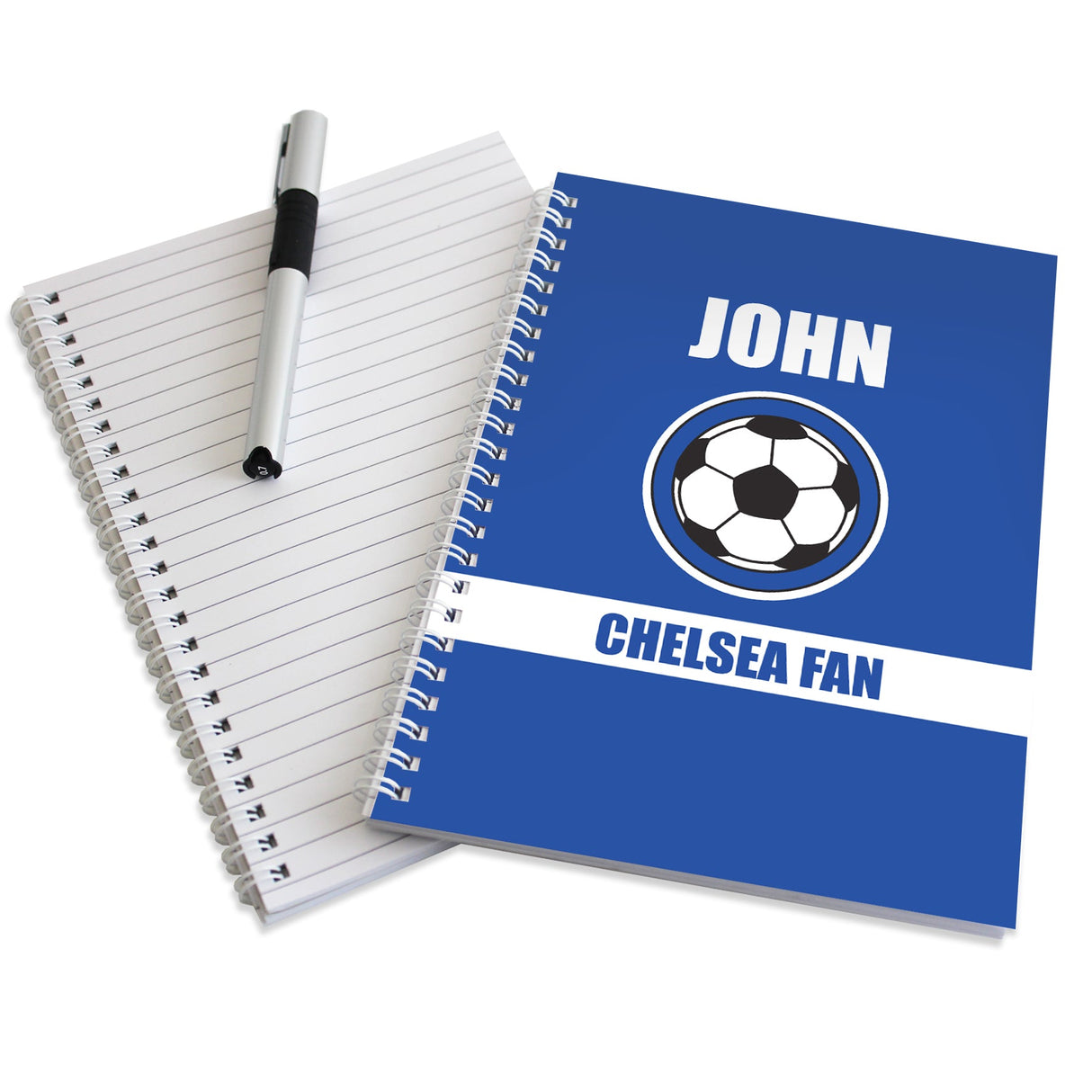 Personalised Dark Blue Football Fan A5 Notebook: 3 - Notebooks By Gift Moments