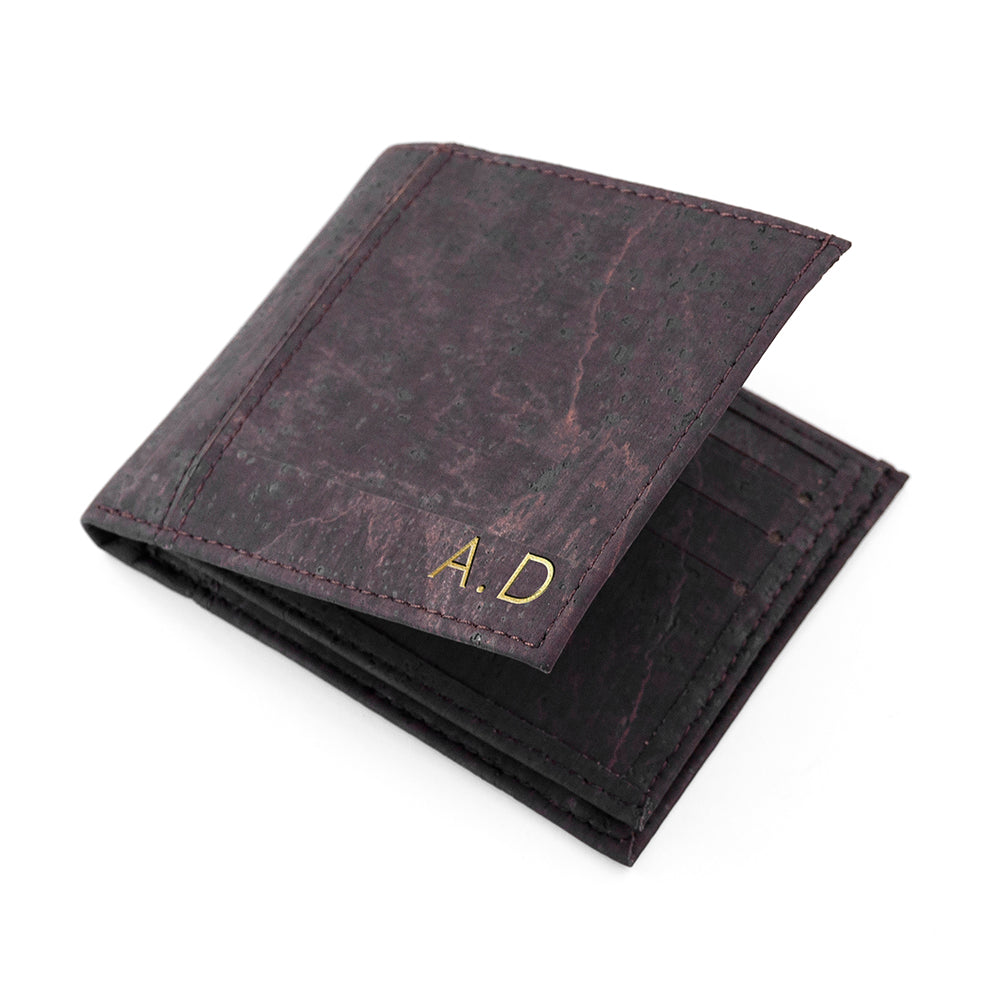 Personalised Dark Brown Vegan Leather Cork Wallet: 7 - Wallets & Money Clips By Gift Moments