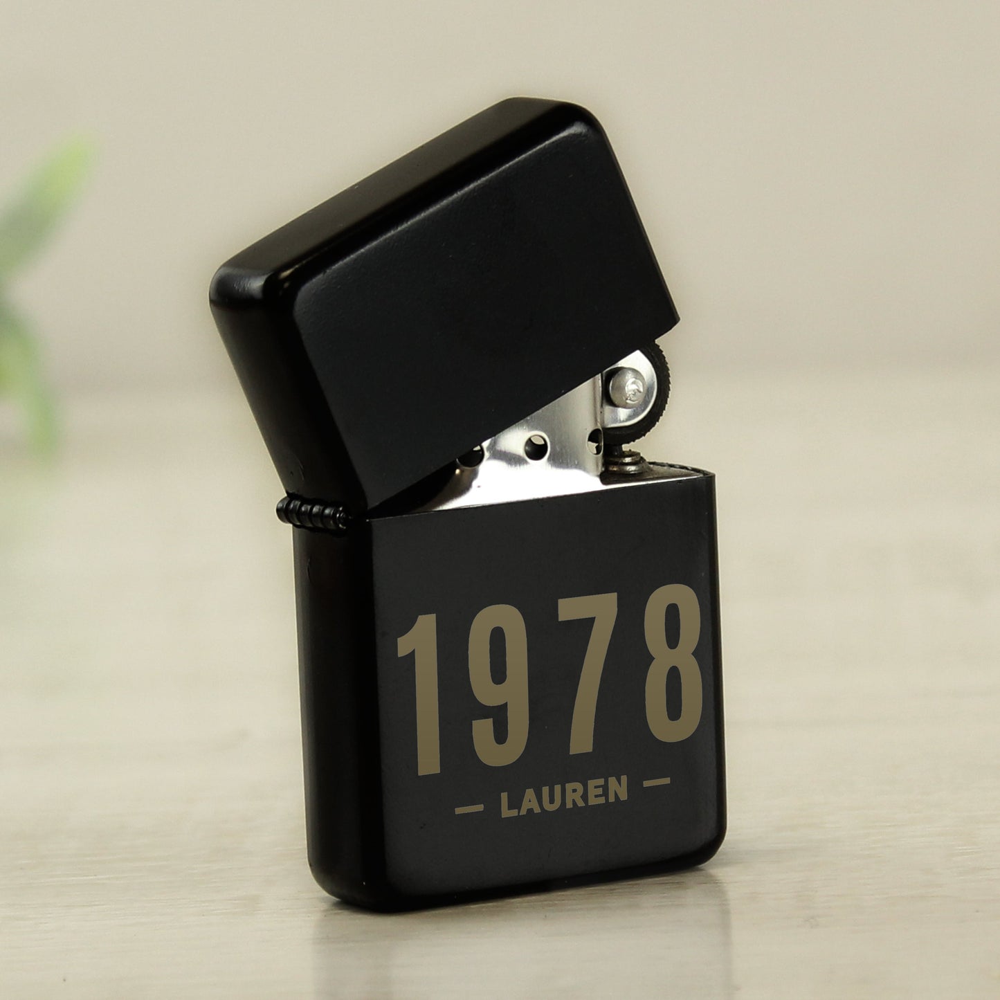 Personalised Date & Name Black Lighter: 6 - Smoking Accessories By Gift Moments