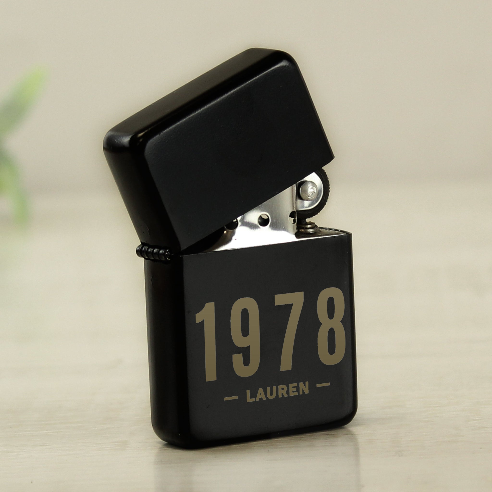 Personalised Date & Name Black Lighter: 6 - Smoking Accessories By Gift Moments