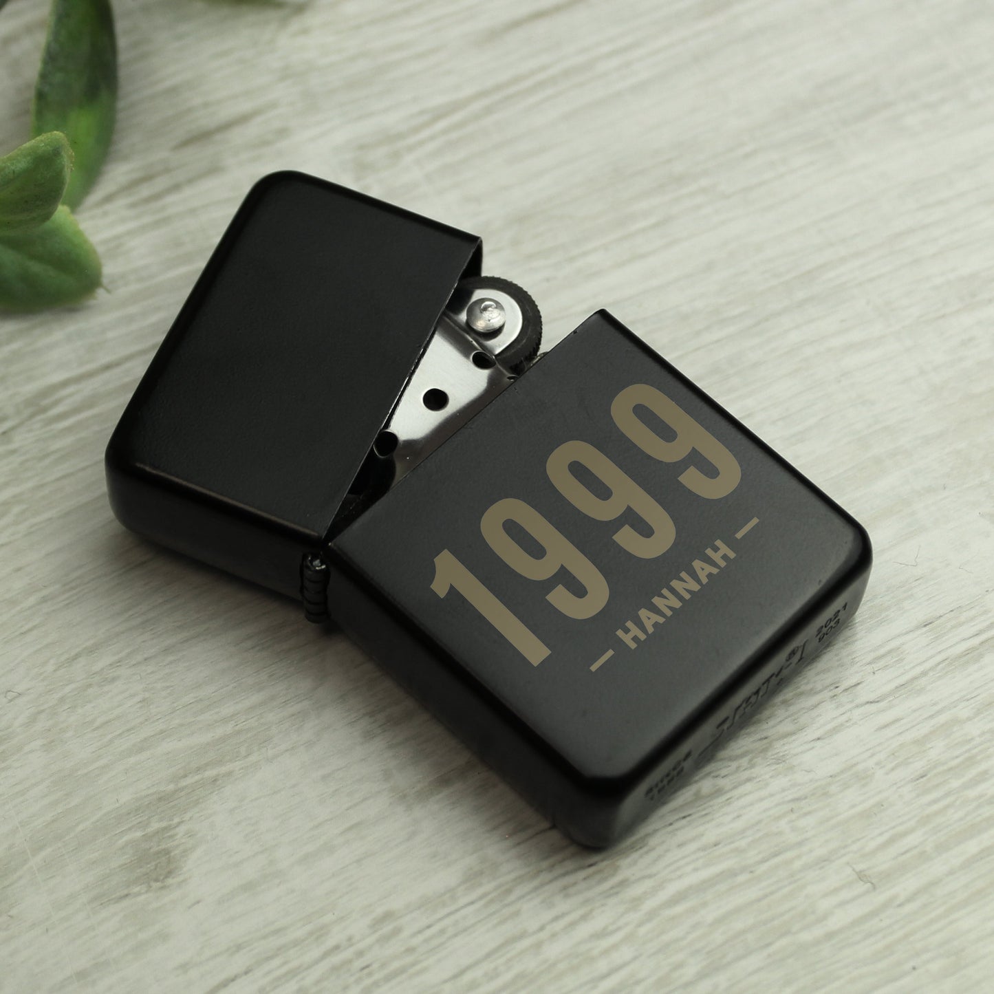 Personalised Date & Name Black Lighter: 4 - Smoking Accessories By Gift Moments