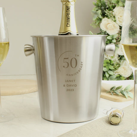Personalised Date Stainless Steel Ice Bucket: 1 - Barware By Gift Moments