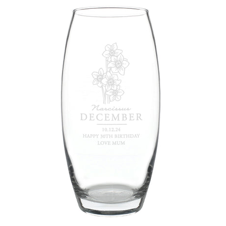 Personalised December Birth Flower Bullet Vase: 5 - Vases By Gift Moments