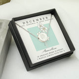 Personalised December Birth Flower Necklace and Box: 3 - Necklaces By Gift Moments