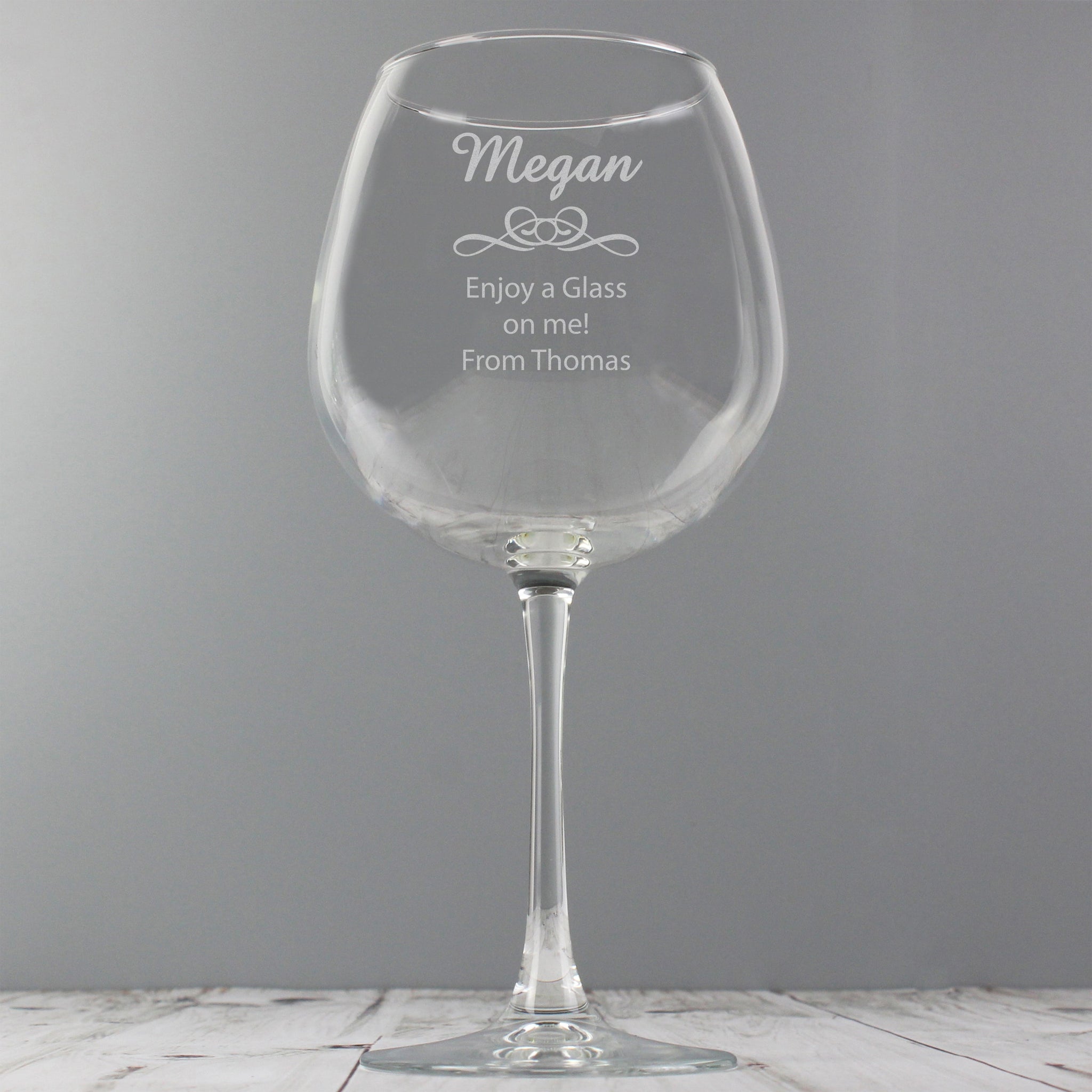 Personalised Decorative Bottle of Wine Glass: 5 - Wine Glasses By Gift Moments