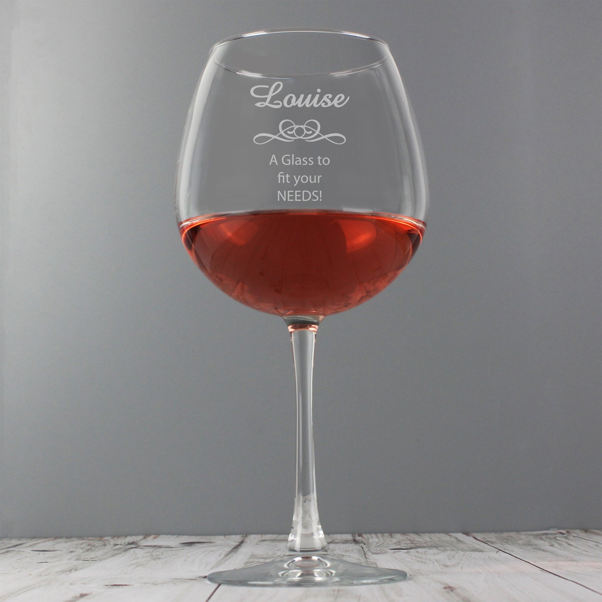 Personalised Decorative Bottle of Wine Glass: 1 - Wine Glasses By Gift Moments