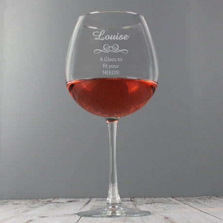 Personalised Decorative Bottle of Wine Glass: 1 - Wine Glasses By Gift Moments