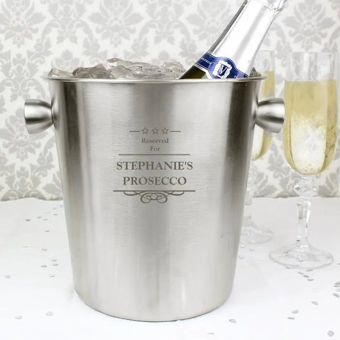 Personalised Decorative Stainless Steel Ice Bucket: 1 - Barware By Gift Moments