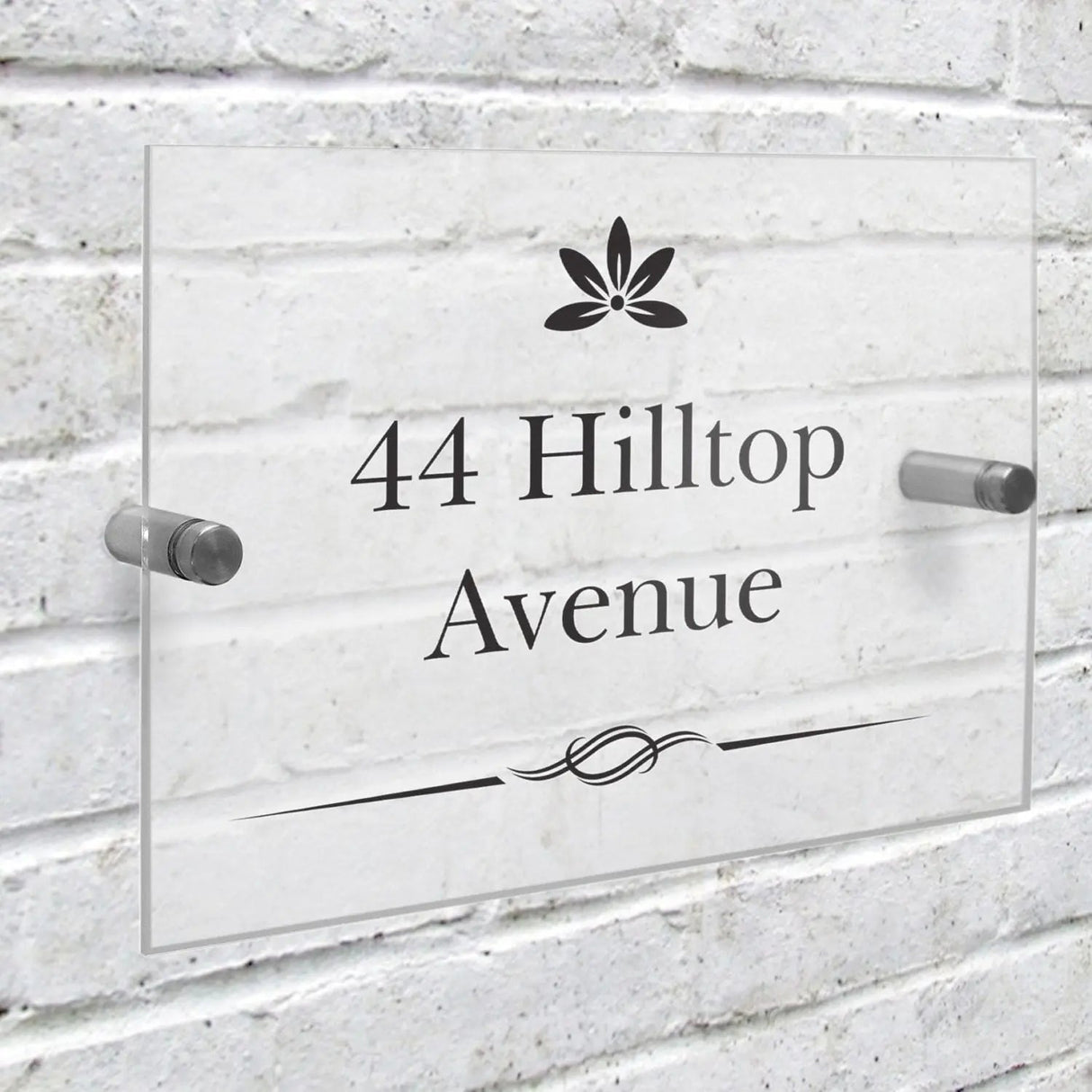 Personalised Decorative Swirl Acrylic House Sign: 1 - House Signs By Gift Moments