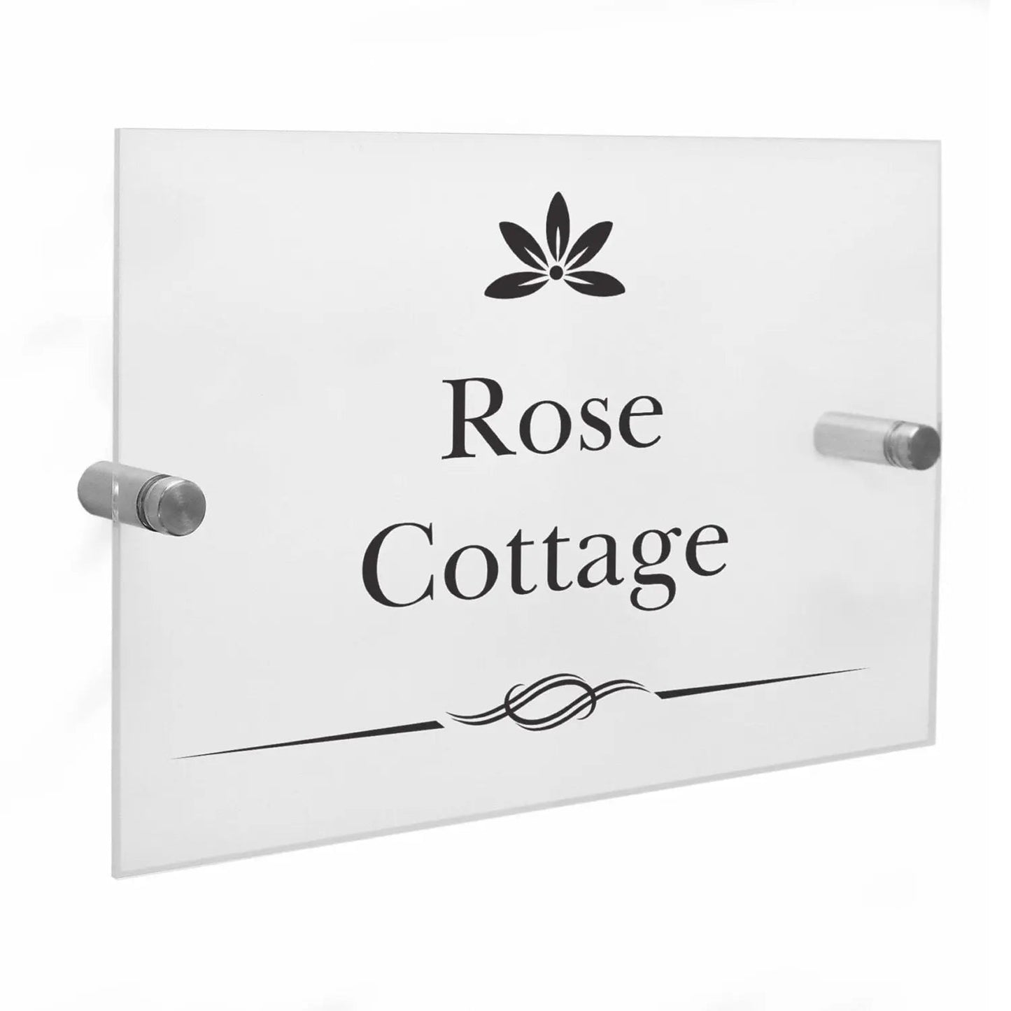 Personalised Decorative Swirl Acrylic House Sign: 3 - House Signs By Gift Moments