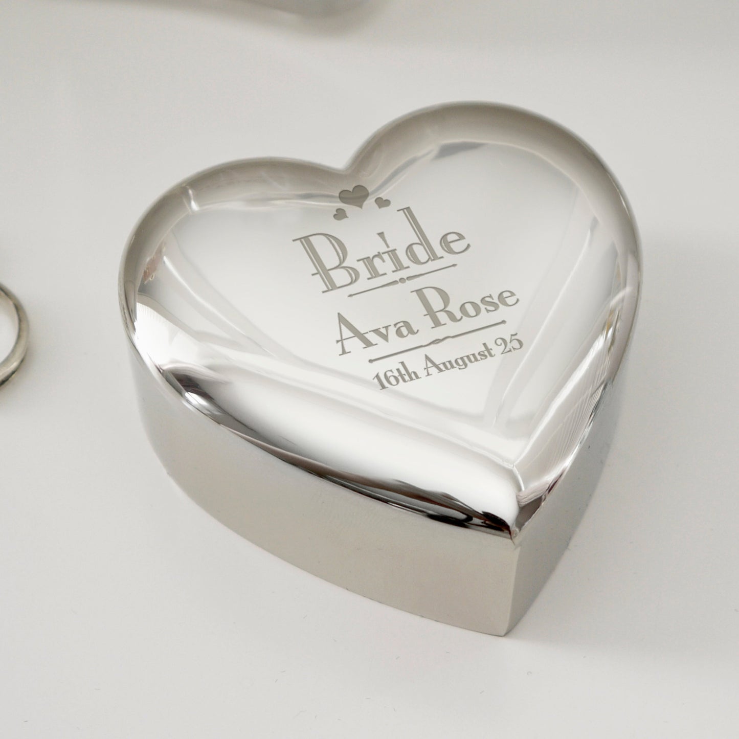 Personalised Decorative Wedding Bride Heart Trinket Box: 3 - Trinket Boxes By Gift Moments