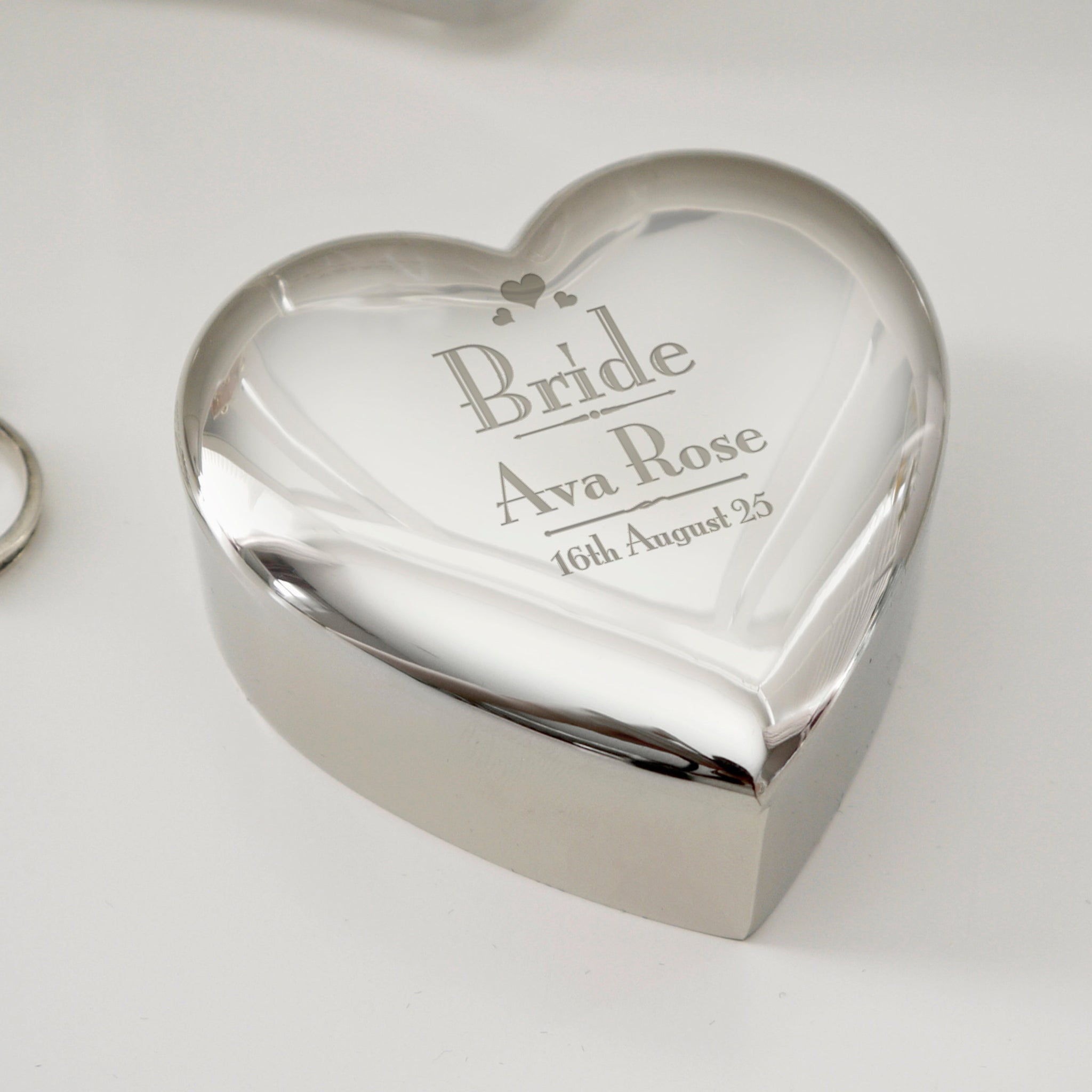 Personalised Decorative Wedding Bride Heart Trinket Box: 3 - Trinket Boxes By Gift Moments