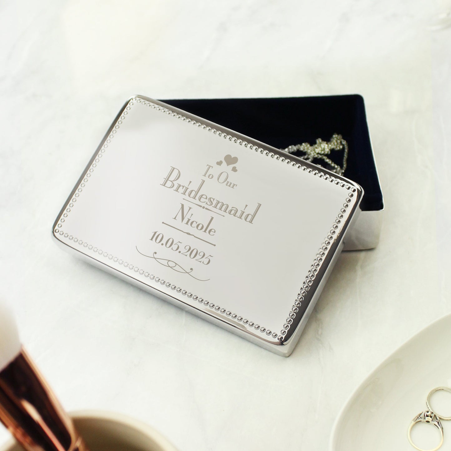 Personalised Decorative Wedding Bridesmaid Jewellery Box: 3 - Jewellery Boxes By Gift Moments