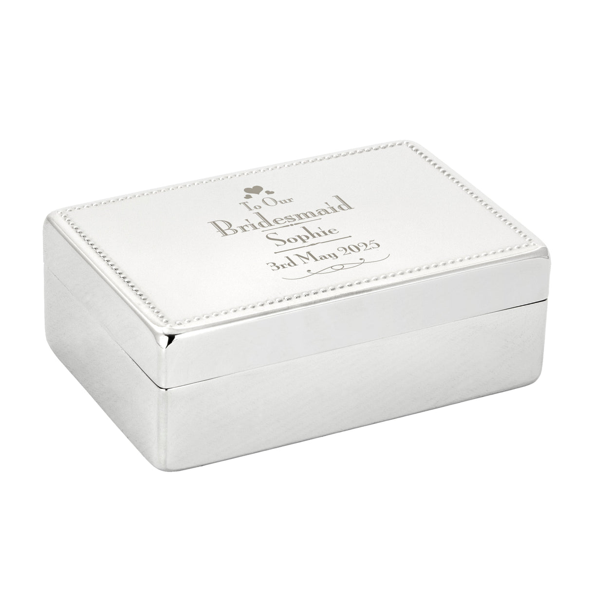 Personalised Decorative Wedding Bridesmaid Jewellery Box: 6 - Jewellery Boxes By Gift Moments