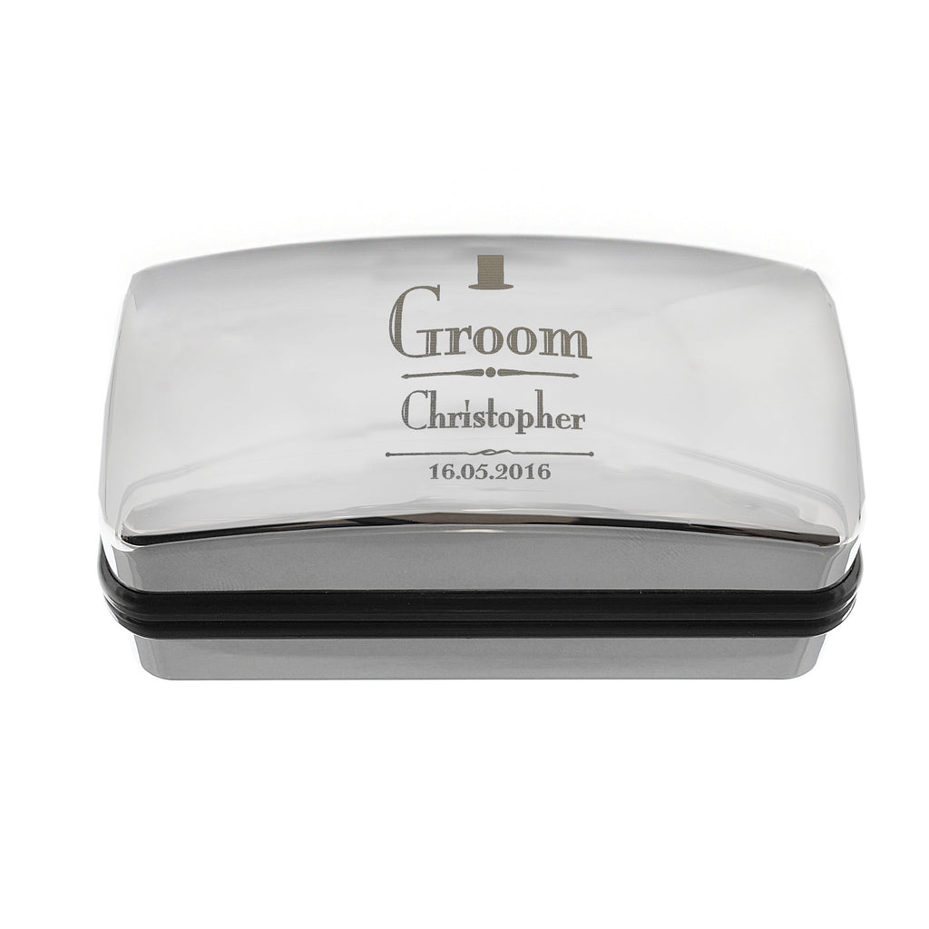 Personalised Decorative Wedding Groom Cufflink Box - Shop Cufflink Boxes At Gift Moments - 3