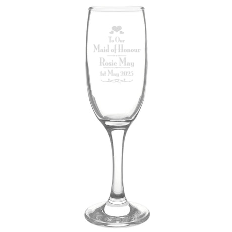 Personalised Decorative Wedding Maid of Honour Glass Flute: 4 - Champagne Flutes By Gift Moments
