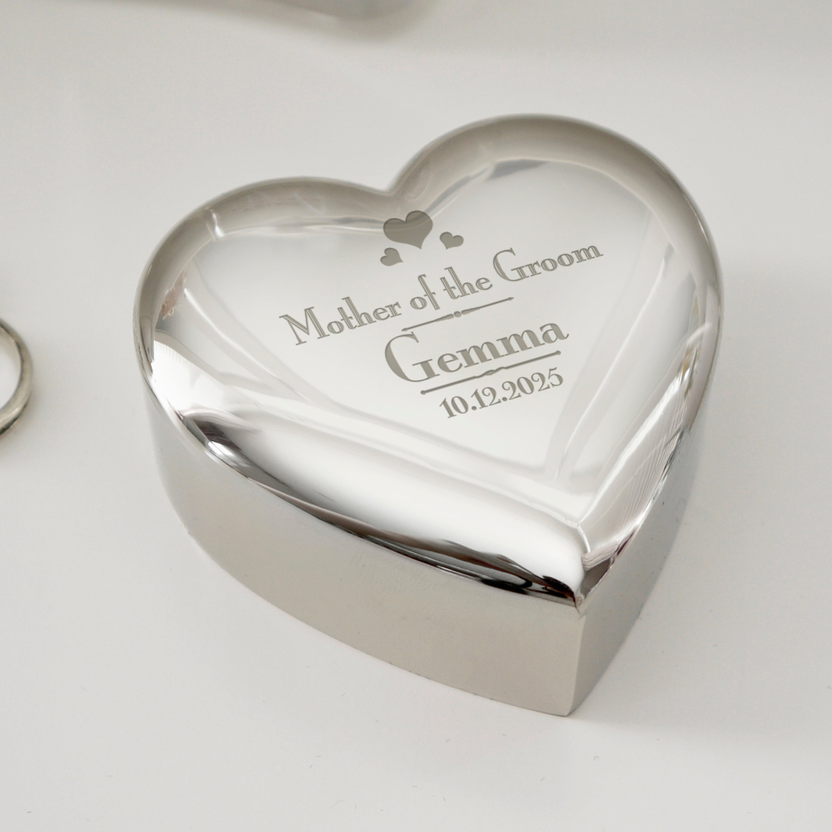 Personalised Decorative Wedding Mother of the Groom Heart Trinket Box - Shop Trinket Boxes At Gift Moments - 5