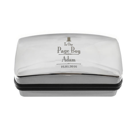 Personalised Decorative Wedding Page Boy Cufflink Box: 3 - Cufflink Boxes By Gift Moments