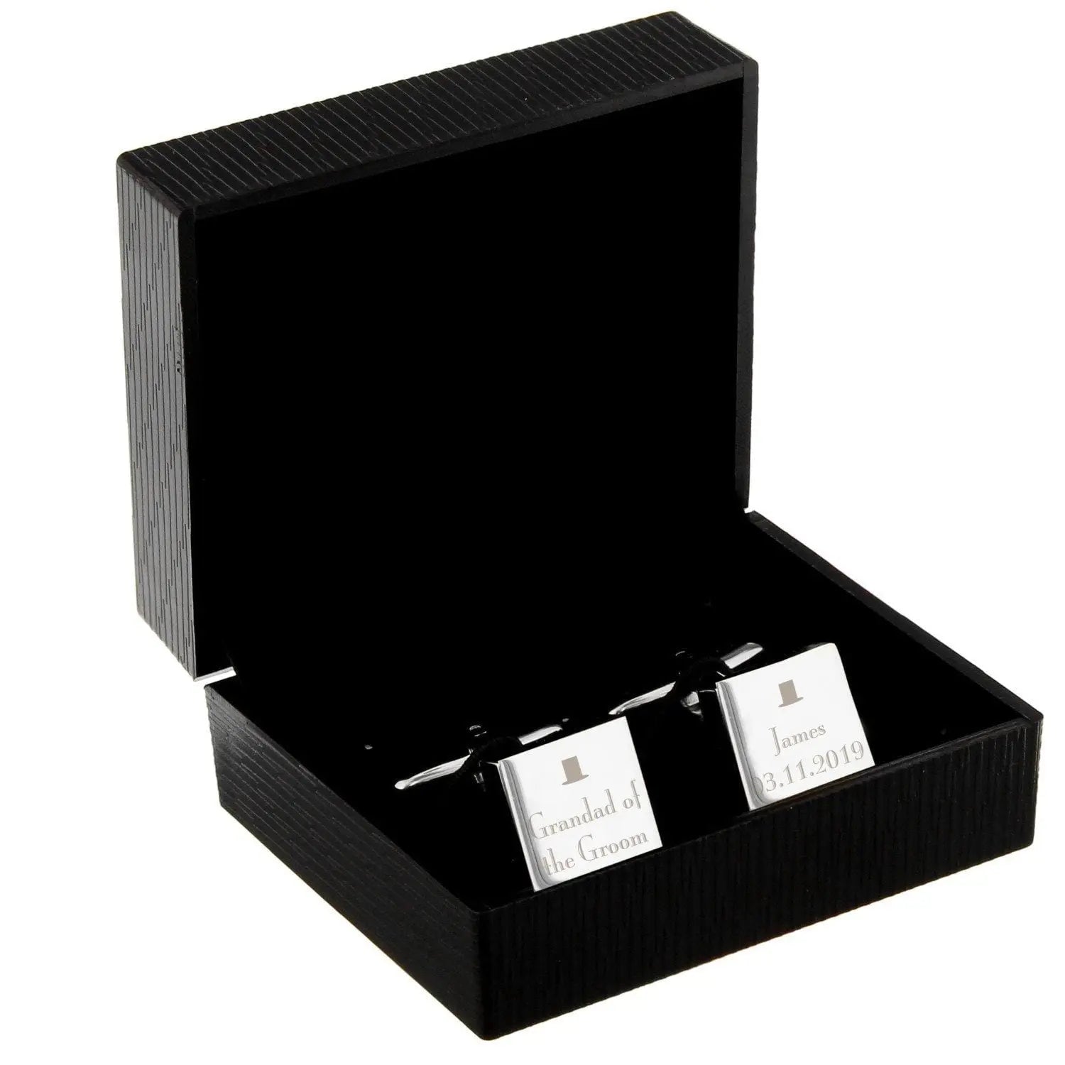 Personalised Decorative Wedding Any Role Square Cufflinks: 6 - Cufflinks & Tie Slides By Gift Moments