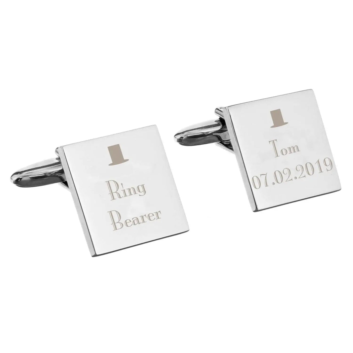 Personalised Decorative Wedding Any Role Square Cufflinks: 5 - Cufflinks & Tie Slides By Gift Moments