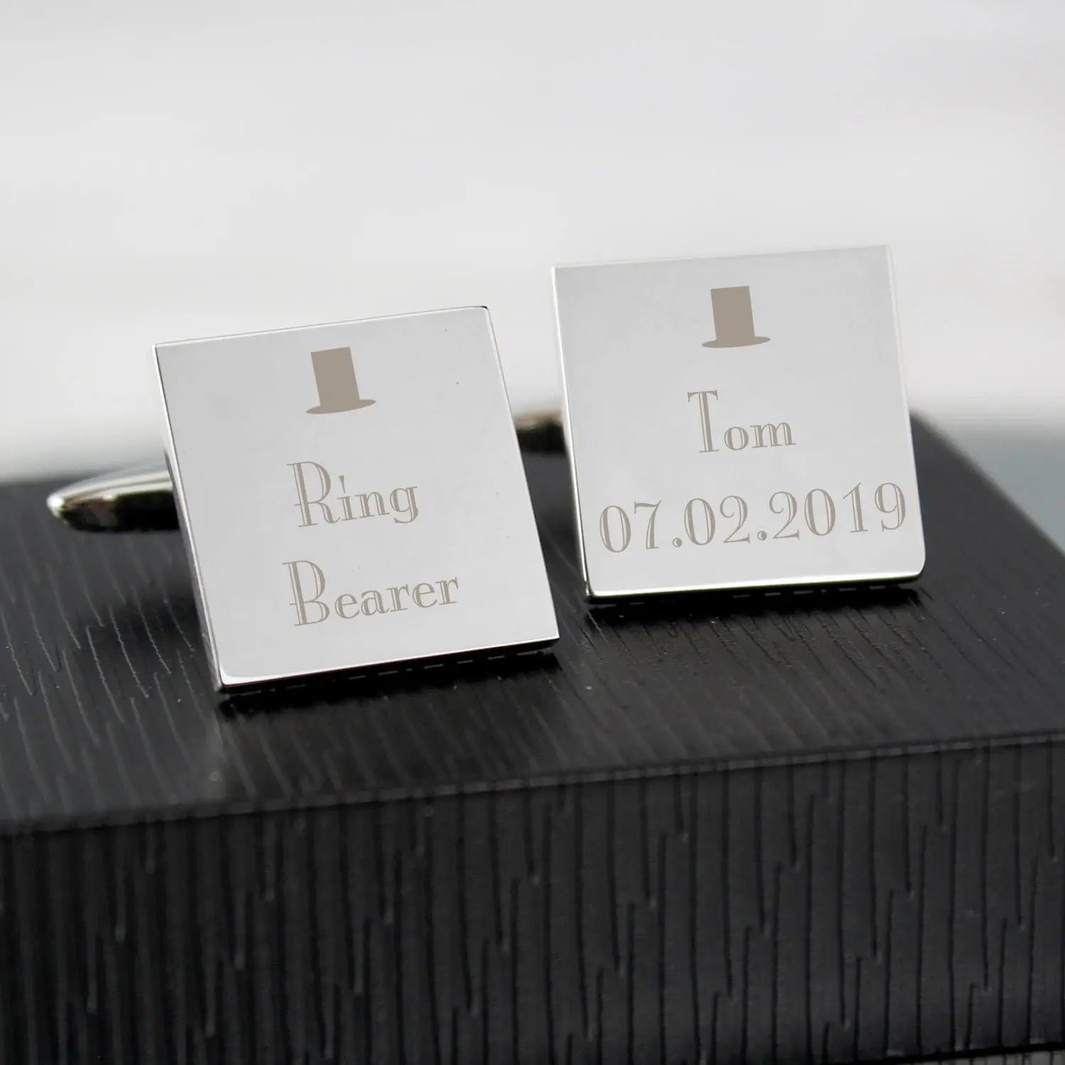 Personalised Decorative Wedding Any Role Square Cufflinks: 1 - Cufflinks & Tie Slides By Gift Moments