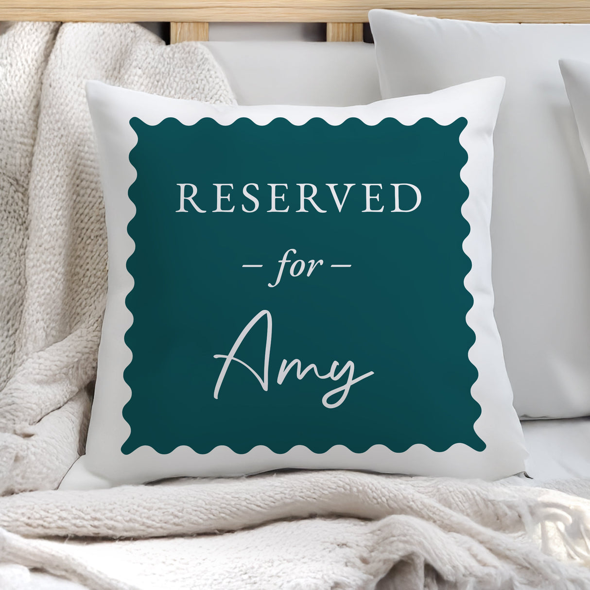 Personalised Deep Teal Reserved For Cushion: 1 - Cushions By Gift Moments