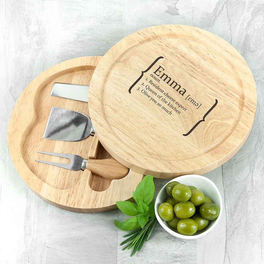 Personalised Your Definition Cheese Board Set: 3 - Cheese Boards By Gift Moments