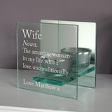 Personalised Definition Mirrored Glass Tea Light Candle Holder: 3 - Candle Holders By Gift Moments