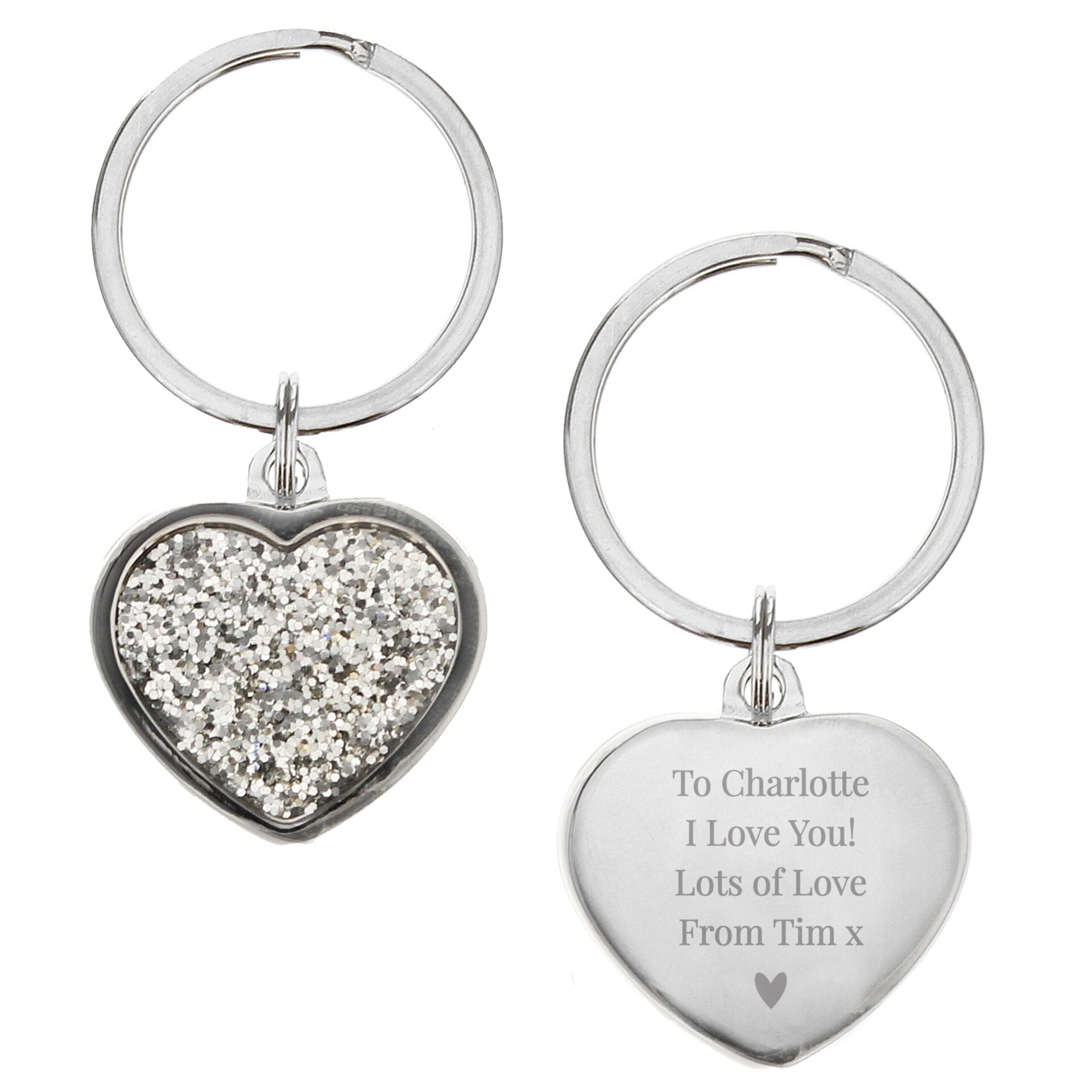 Personalised Diamante Heart Keyring: 5 - Keyrings By Gift Moments