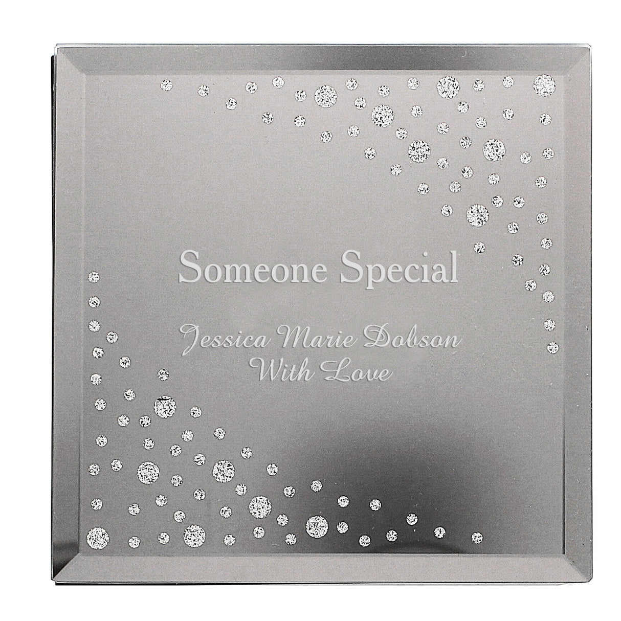 Personalised Diamante Name & Message Glass Trinket Box: 5 - Trinket Boxes By Gift Moments