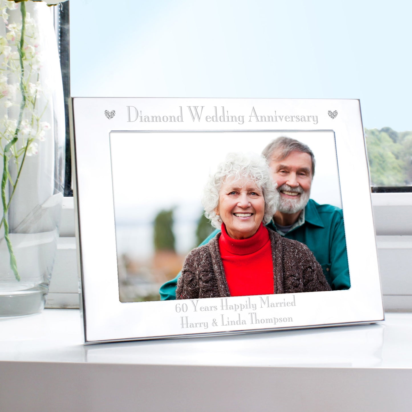 Personalised Diamond Anniversary 5x7 Landscape Photo Frame: 1 - Photo Frames By Gift Moments