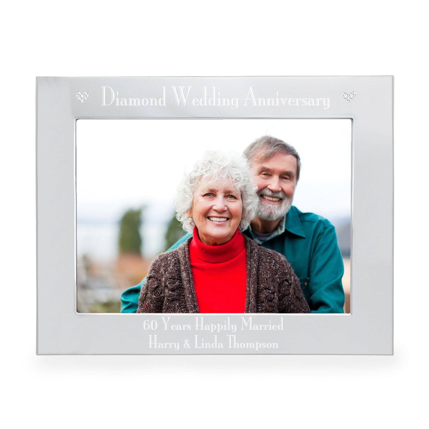 Personalised Diamond Anniversary 5x7 Landscape Photo Frame: 2 - Photo Frames By Gift Moments