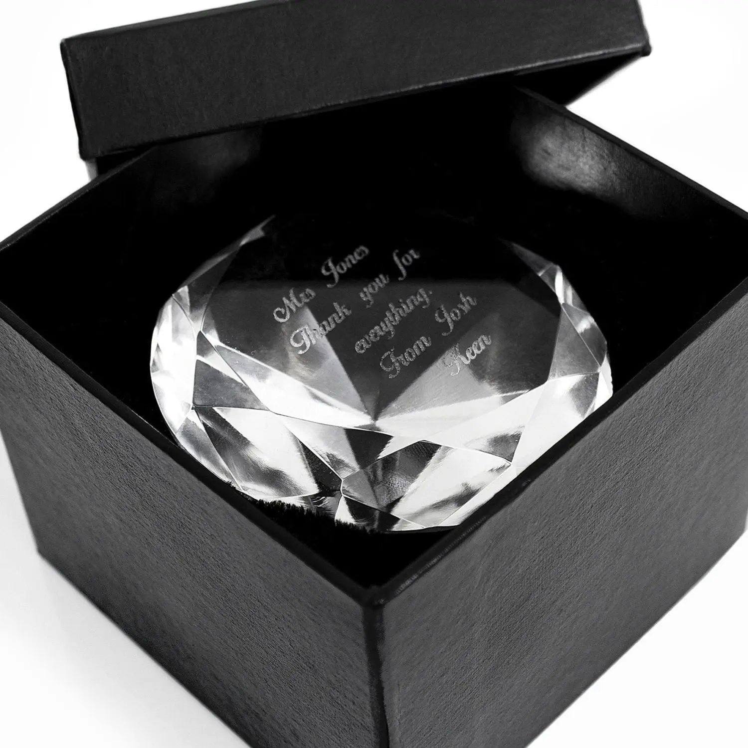 Personalised Diamond Paperweight: 3 - Paperweights By Gift Moments