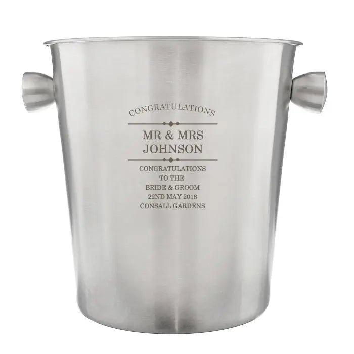Personalised Diamond Stainless Steel Ice Bucket: 3 - Barware By Gift Moments