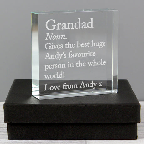 Personalised Dictionary Definition Crystal Token: 4 - Crystal Tokens By Gift Moments