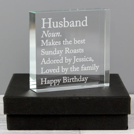 Personalised Dictionary Definition Crystal Token: 1 - Crystal Tokens By Gift Moments